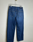 AMO 100% Cotton Christie High Rise Full Length Barrel Jean Dark Wash