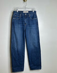 AMO 100% Cotton Christie High Rise Full Length Barrel Jean Dark Wash