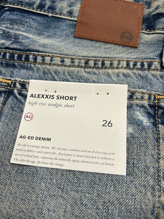 AG 100% Cotton High Rise Wedgie Alexxis Denim Cutoff Distressed Short