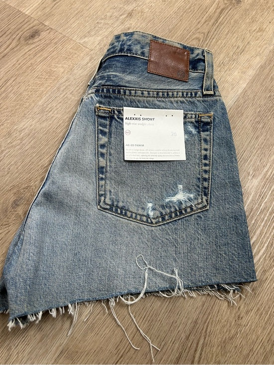 AG 100% Cotton High Rise Wedgie Alexxis Denim Cutoff Distressed Short