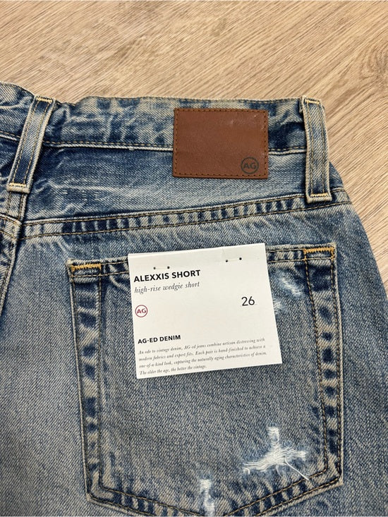 AG 100% Cotton High Rise Wedgie Alexxis Denim Cutoff Distressed Short