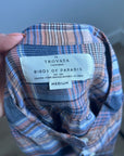 Trovata 100% Cotton Striped Plaid Multicolor Lily Blouse Long Sleeve Button Down