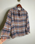 Trovata 100% Cotton Striped Plaid Multicolor Lily Blouse Long Sleeve Button Down