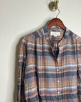 Trovata 100% Cotton Striped Plaid Multicolor Lily Blouse Long Sleeve Button Down
