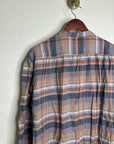 Trovata 100% Cotton Striped Plaid Multicolor Lily Blouse Long Sleeve Button Down