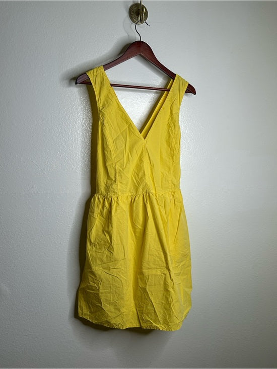 Nation LTD Nation LA 100% Pima Cotton Yellow Criss Cross Back Popover Tank Dress - Cotton