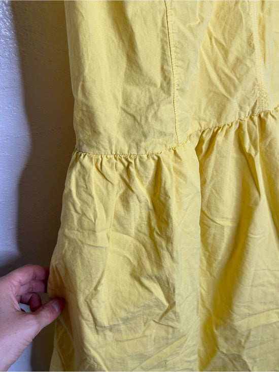 Nation LA 100% Pima Cotton Yellow Criss Cross Back Popover Tank Dress
