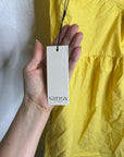 Nation LA 100% Pima Cotton Yellow Criss Cross Back Popover Tank Dress