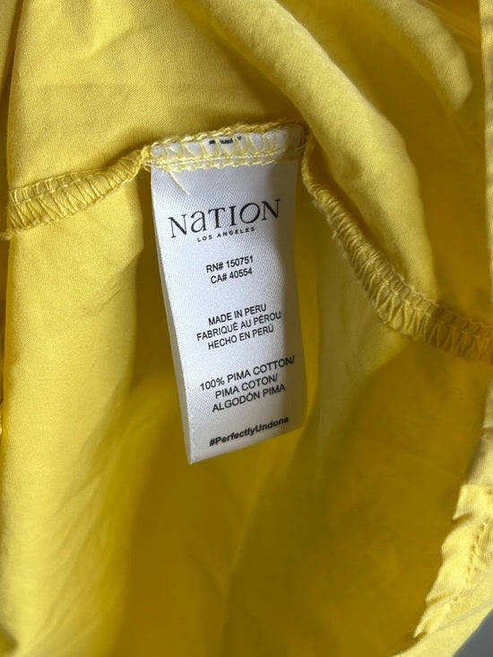 Nation LA 100% Pima Cotton Yellow Criss Cross Back Popover Tank Dress