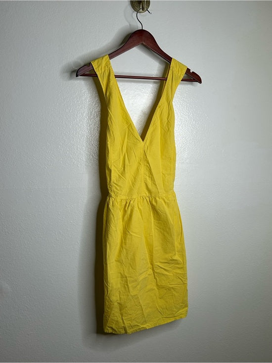 Nation LTD Nation LA 100% Pima Cotton Yellow Criss Cross Back Popover Tank Dress - Cotton