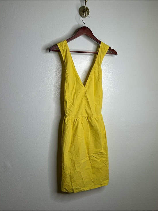 Nation LTD Nation LA 100% Pima Cotton Yellow Criss Cross Back Popover Tank Dress - Cotton
