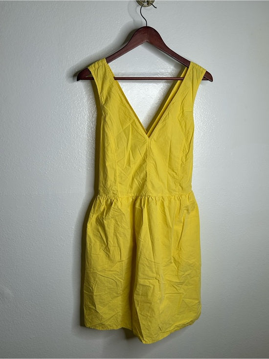 Nation LTD Nation LA 100% Pima Cotton Yellow Criss Cross Back Popover Tank Dress - Cotton