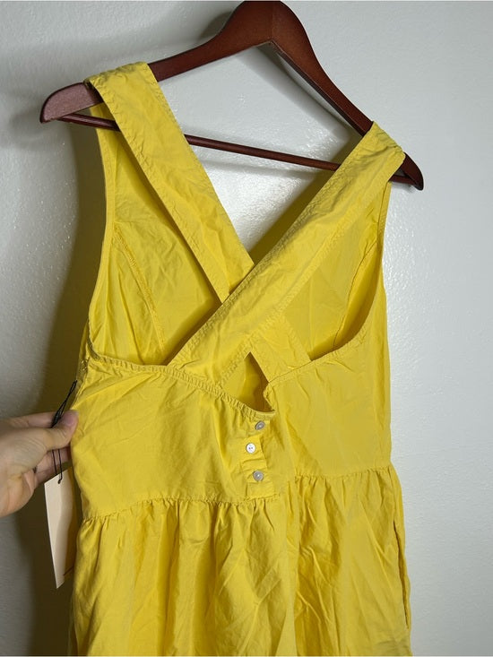 Nation LTD Nation LA 100% Pima Cotton Yellow Criss Cross Back Popover Tank Dress - Cotton