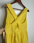 Nation LA 100% Pima Cotton Yellow Criss Cross Back Popover Tank Dress