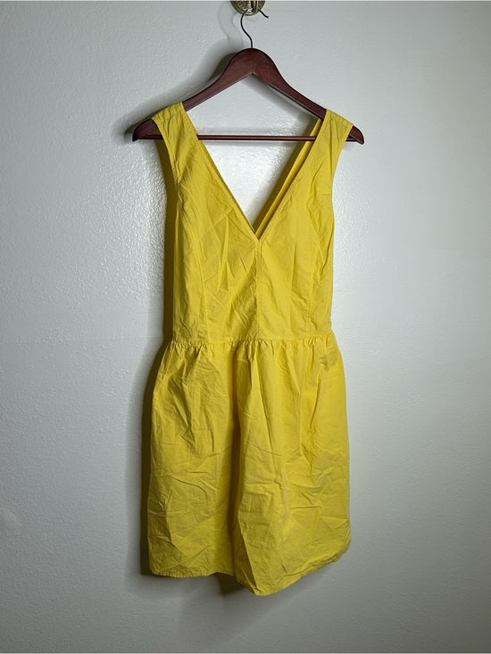 Nation LTD Nation LA 100% Pima Cotton Yellow Criss Cross Back Popover Tank Dress - Cotton
