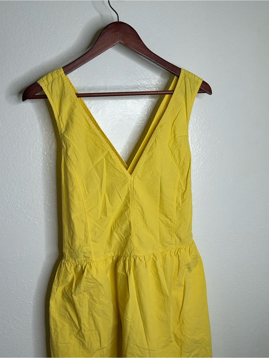 Nation LA 100% Pima Cotton Yellow Criss Cross Back Popover Tank Dress