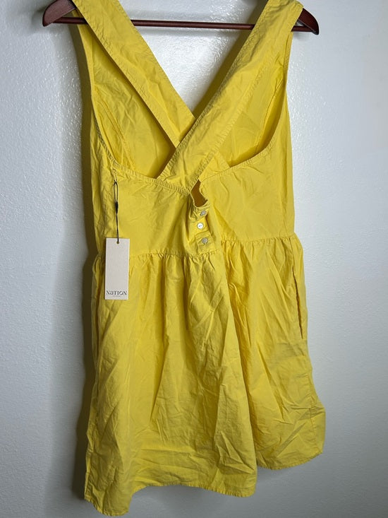 Nation LA 100% Pima Cotton Yellow Criss Cross Back Popover Tank Dress