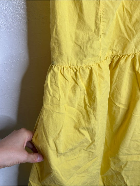 Nation LA 100% Pima Cotton Yellow Criss Cross Back Popover Tank Dress