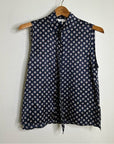 FRAME 100% Silk Navy Button Down Lightweight Tank Top Blouse