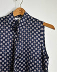 FRAME 100% Silk Navy Button Down Lightweight Tank Top Blouse