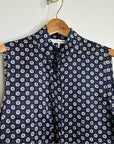 FRAME 100% Silk Navy Button Down Lightweight Tank Top Blouse