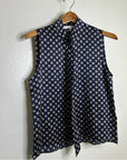 FRAME 100% Silk Navy Button Down Lightweight Tank Top Blouse