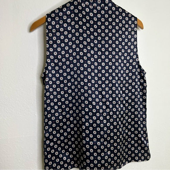 FRAME 100% Silk Navy Button Down Lightweight Tank Top Blouse