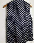 FRAME 100% Silk Navy Button Down Lightweight Tank Top Blouse