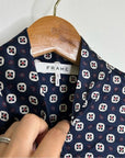 FRAME 100% Silk Navy Button Down Lightweight Tank Top Blouse