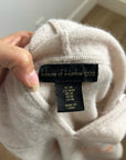 House of Harlow 100% Cashmere 'La Dolce Vita' Embroidered Tan Hooded Sweater