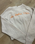 House of Harlow 100% Cashmere 'La Dolce Vita' Embroidered Tan Hooded Sweater