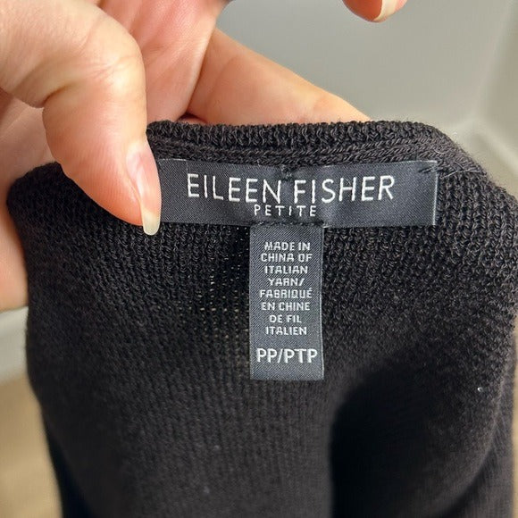 Eileen Fisher 100% Wool Long Line Cardigan Sweater Jacket