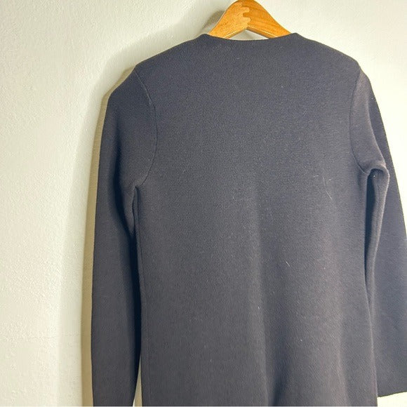 Eileen Fisher 100% Wool Long Line Cardigan Sweater Jacket