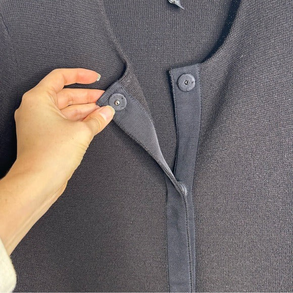 Eileen Fisher 100% Wool Long Line Cardigan Sweater Jacket