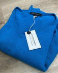 Skull Cashmere 100% Cashmere Bright Blue V - Neck Knit Sweater