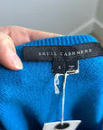 Skull Cashmere 100% Cashmere Bright Blue V - Neck Knit Sweater