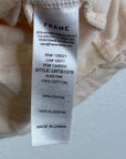 FRAME 100% Cotton Blush Light Pink Puff Sleeve T - Shirt Top