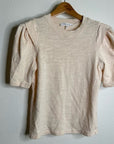 FRAME 100% Cotton Blush Light Pink Puff Sleeve T - Shirt Top