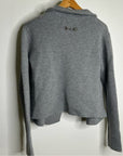 Ariat 100% Merino Wool Open Front Knit Jacket Cardigan Sweater Gray