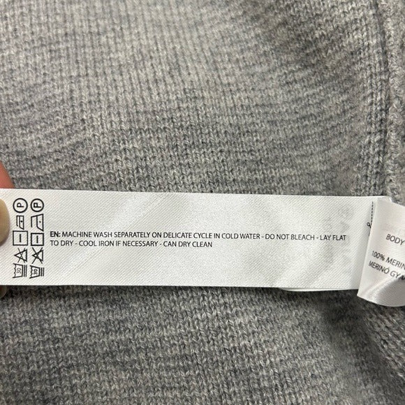 Ariat 100% Merino Wool Open Front Knit Jacket Cardigan Sweater Gray