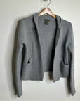 Ariat 100% Merino Wool Open Front Knit Jacket Cardigan Sweater Gray