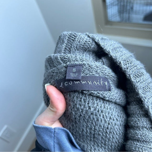 Community Merino Wool Alpaca Blend Gray Button Down Cardigan Sweater