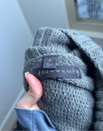 Community Merino Wool Alpaca Blend Gray Button Down Cardigan Sweater