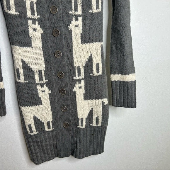 Community Merino Wool Alpaca Blend Gray Button Down Cardigan Sweater