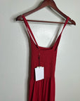 Nation LTD 100% Pima Cotton Penelope Cross Back Smocked Midi Dress Red