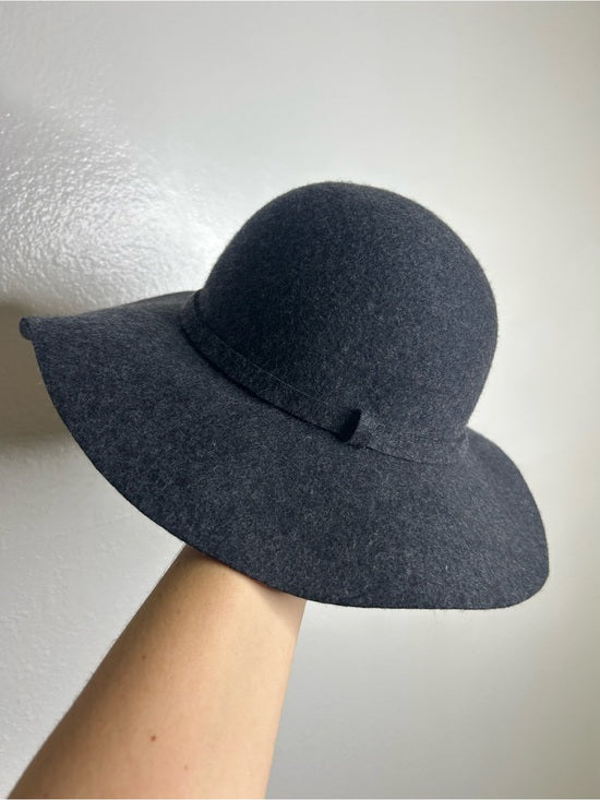 Phase 3 100% Wool Charcoal Gray Floppy Brim Hat