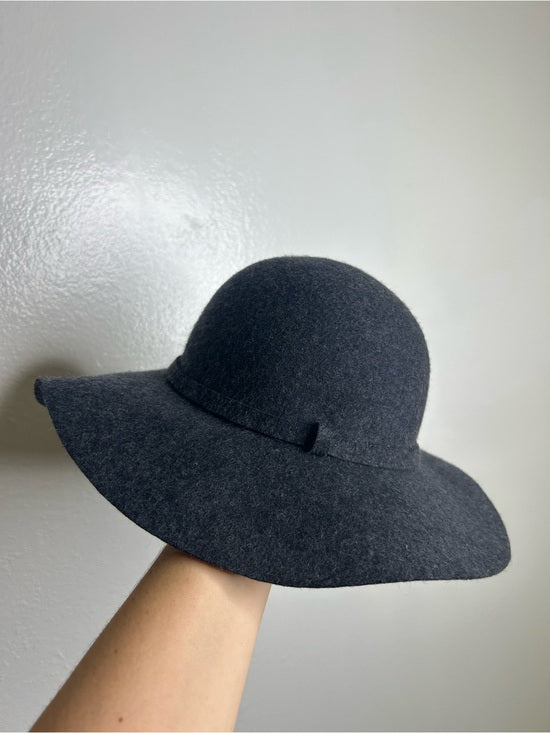 Phase 3 100% Wool Charcoal Gray Floppy Brim Hat