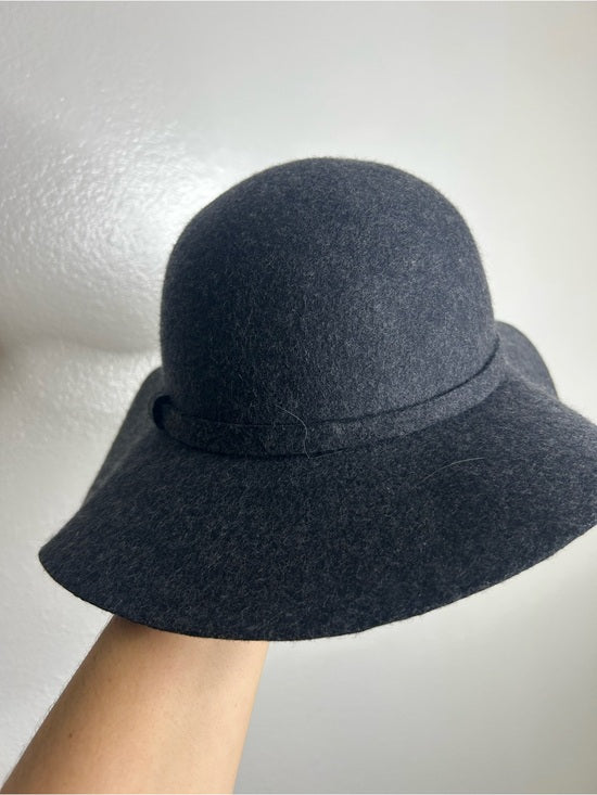 Phase 3 100% Wool Charcoal Gray Floppy Brim Hat