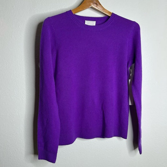 Caslon Caslon 100% Cashmere Purple Crew Neck Pullover Sweater - Cashmere