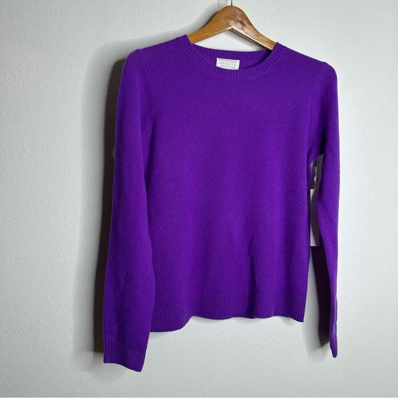 Caslon Caslon 100% Cashmere Purple Crew Neck Pullover Sweater - Cashmere